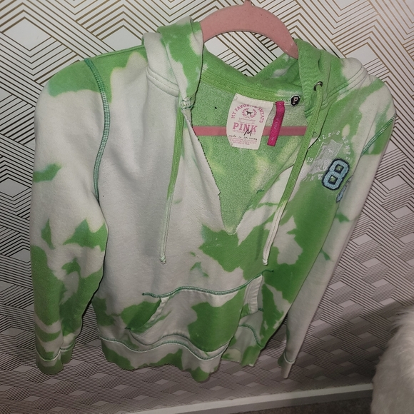 Bleached out lime Pink hoodie - Picture 2 of 8